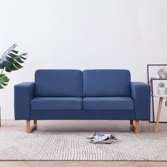 Dvivietė sofa, mėlyna, audinys цена и информация | Диваны | pigu.lt