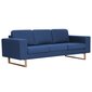 Trivietė sofa, mėlyna, audinys kaina ir informacija | Sofos | pigu.lt