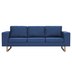 Trivietė sofa, mėlyna, audinys цена и информация | Диваны | pigu.lt