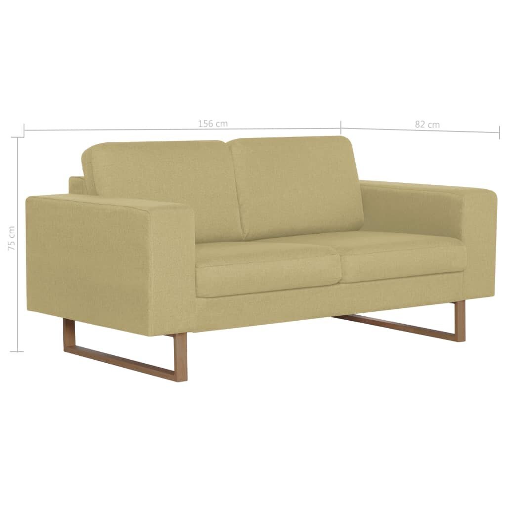 Dvivietė sofa, žalia, audinys цена и информация | Sofos | pigu.lt