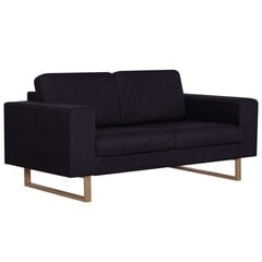 Dvivietė sofa, juoda, audinys цена и информация | Диваны | pigu.lt