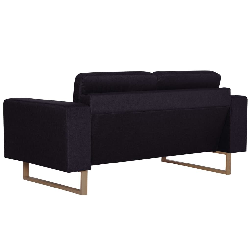 Dvivietė sofa, juoda, audinys kaina ir informacija | Sofos | pigu.lt