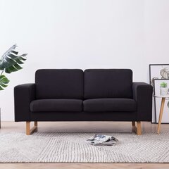 Dvivietė sofa, juoda, audinys цена и информация | Диваны | pigu.lt