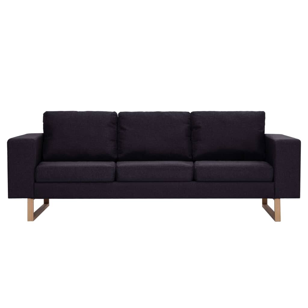 Trivietė sofa, juoda kaina ir informacija | Sofos | pigu.lt