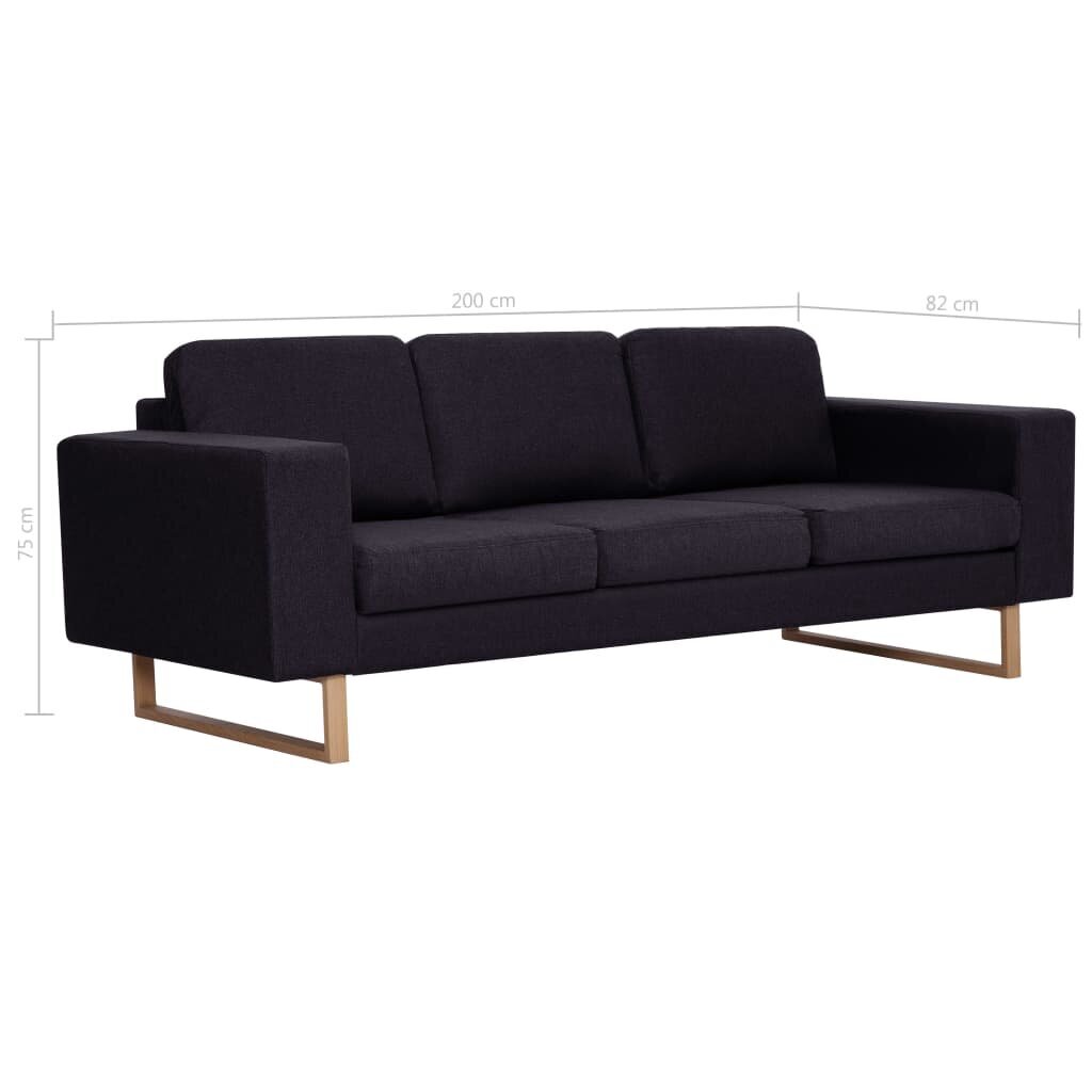 Trivietė sofa, juoda kaina ir informacija | Sofos | pigu.lt