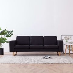 Trivietė sofa, juoda kaina ir informacija | Sofos | pigu.lt