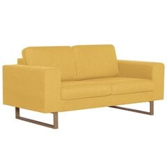 Dvivietė sofa, geltona, audinys цена и информация | Диваны | pigu.lt