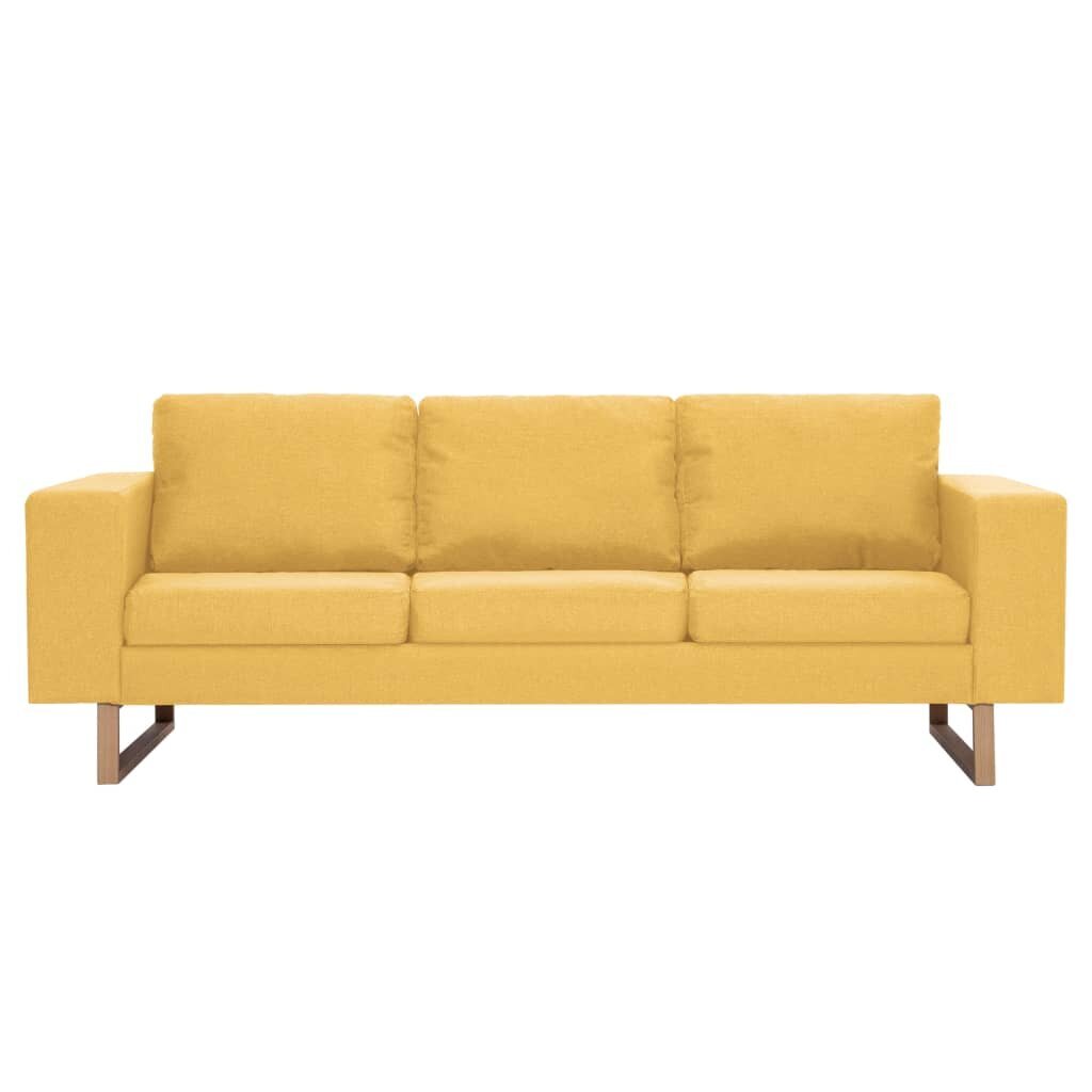 Trivietė sofa, geltona kaina ir informacija | Sofos | pigu.lt