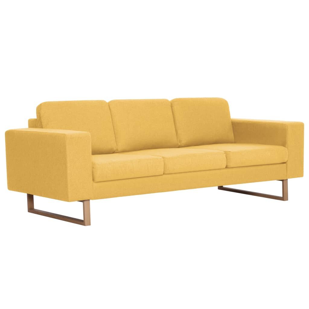 Trivietė sofa, geltona kaina ir informacija | Sofos | pigu.lt