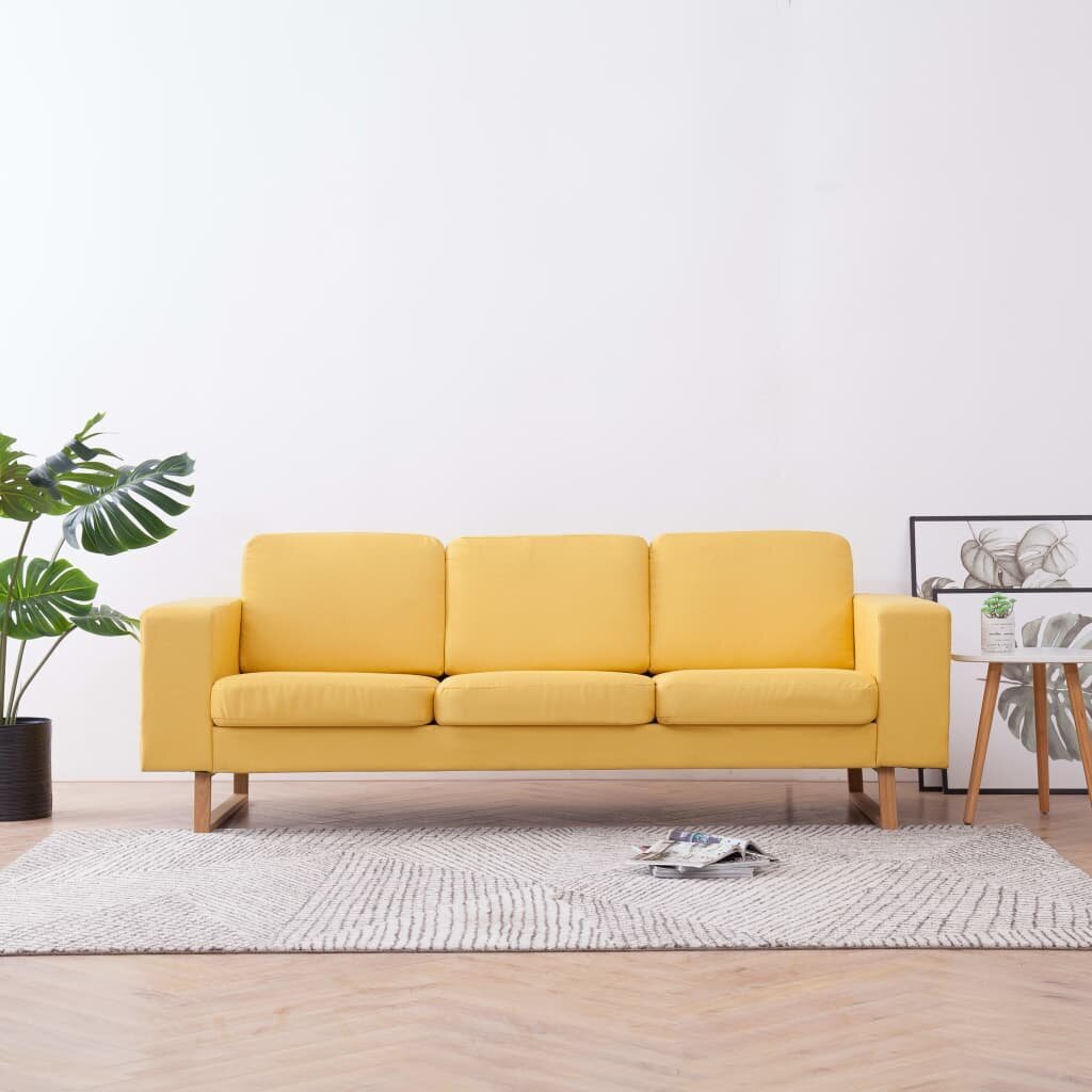 Trivietė sofa, geltona цена и информация | Sofos | pigu.lt