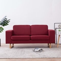 Dvivietė sofa, vyno raudonos spalvos, audinys цена и информация | Диваны | pigu.lt