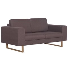 Dvivietė sofa, taupe spalvos, audinys kaina ir informacija | Sofos | pigu.lt