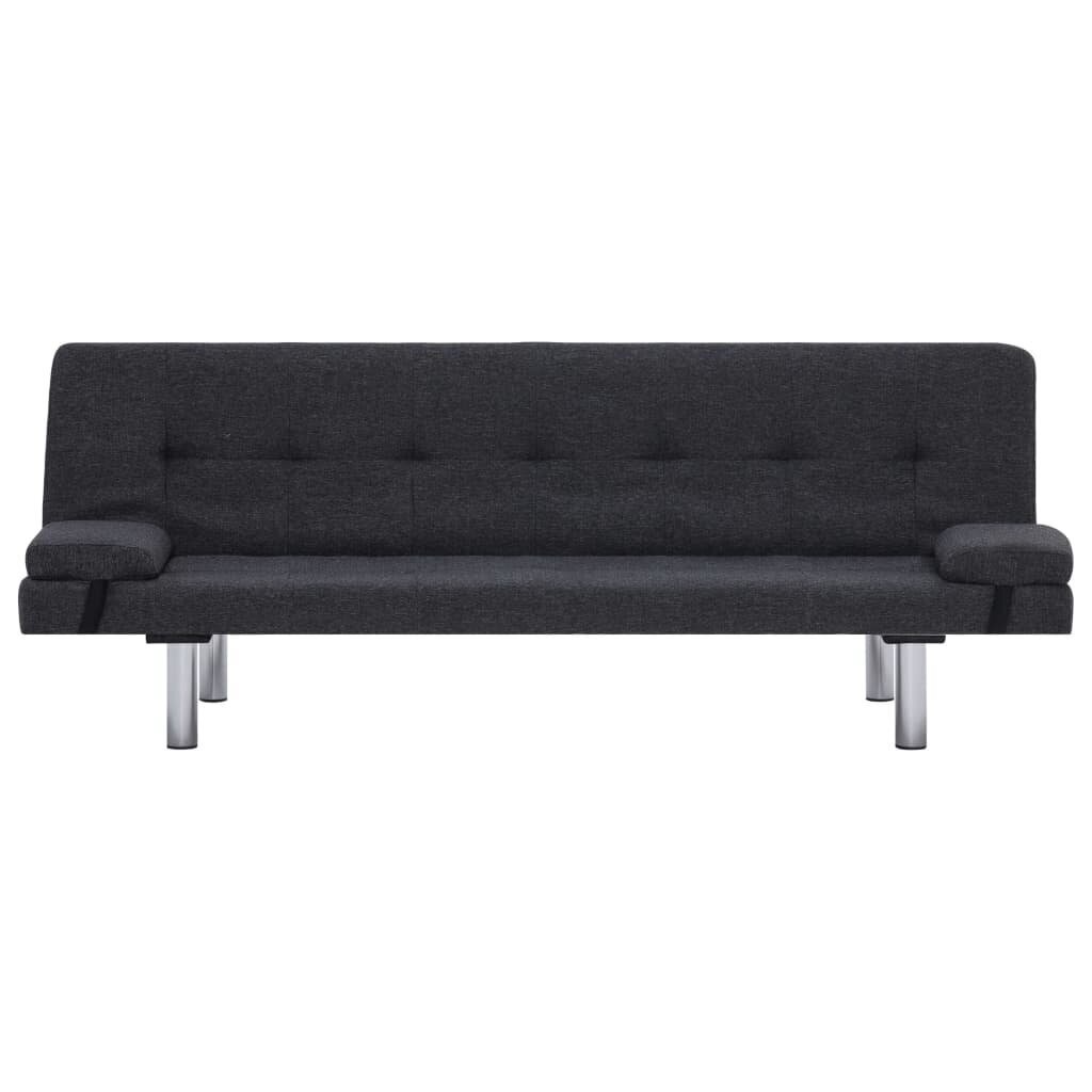Sofa-lova su dviem pagalvėm, pilka kaina ir informacija | Sofos | pigu.lt