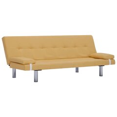 Sofa-lova su dviem pagalvėm, geltona kaina ir informacija | Sofos | pigu.lt