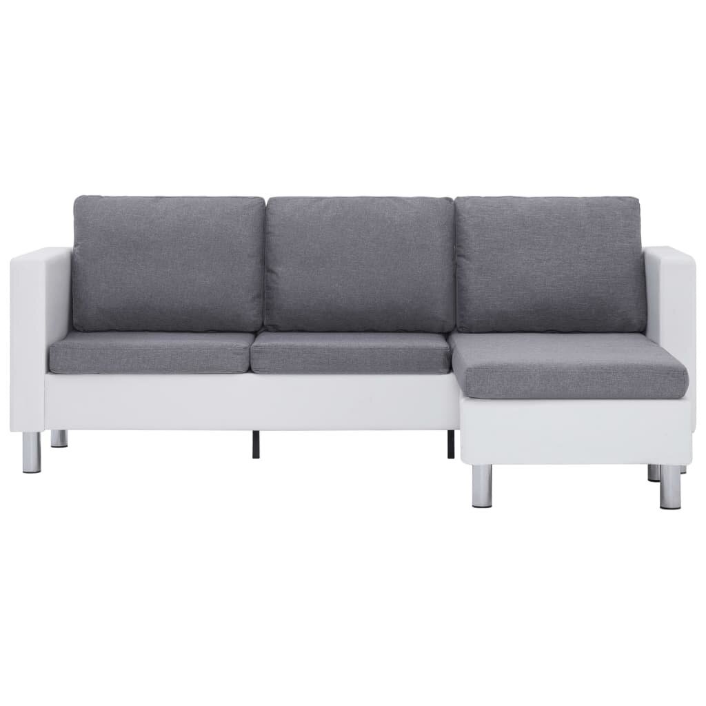 Trivietė sofa su pagalvėlėmis, pilka kaina ir informacija | Sofos | pigu.lt