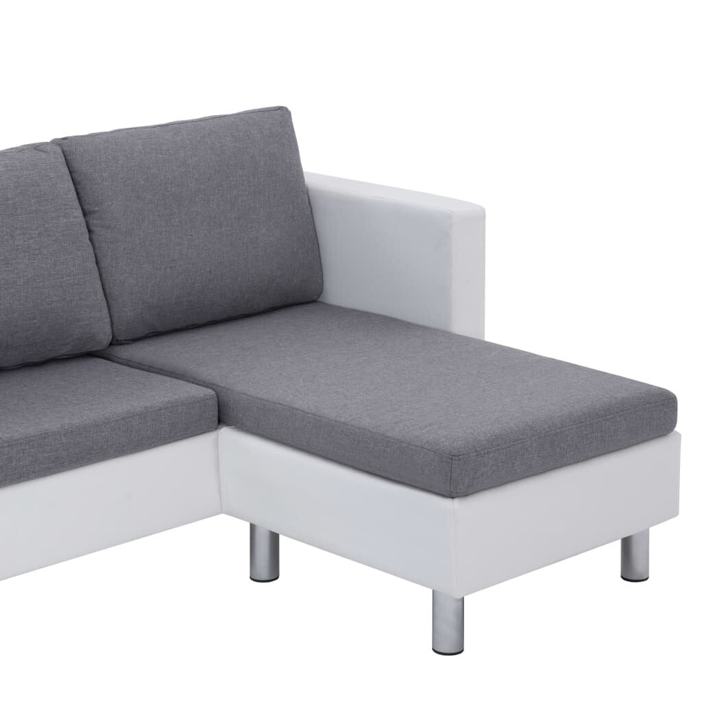 Trivietė sofa su pagalvėlėmis, pilka kaina ir informacija | Sofos | pigu.lt