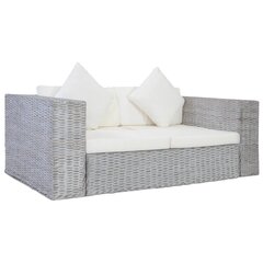 Dvivietė sofa su pagalvėlėmis, pilka kaina ir informacija | Sofos | pigu.lt