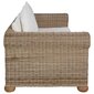 Dvivietė sofa su pagalvėlėmis vidaXL , ruda kaina ir informacija | Sofos | pigu.lt