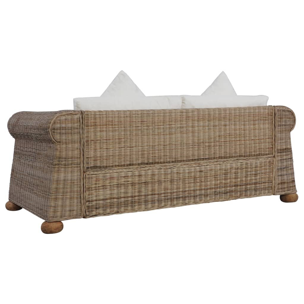 Dvivietė sofa su pagalvėlėmis vidaXL , ruda цена и информация | Sofos | pigu.lt