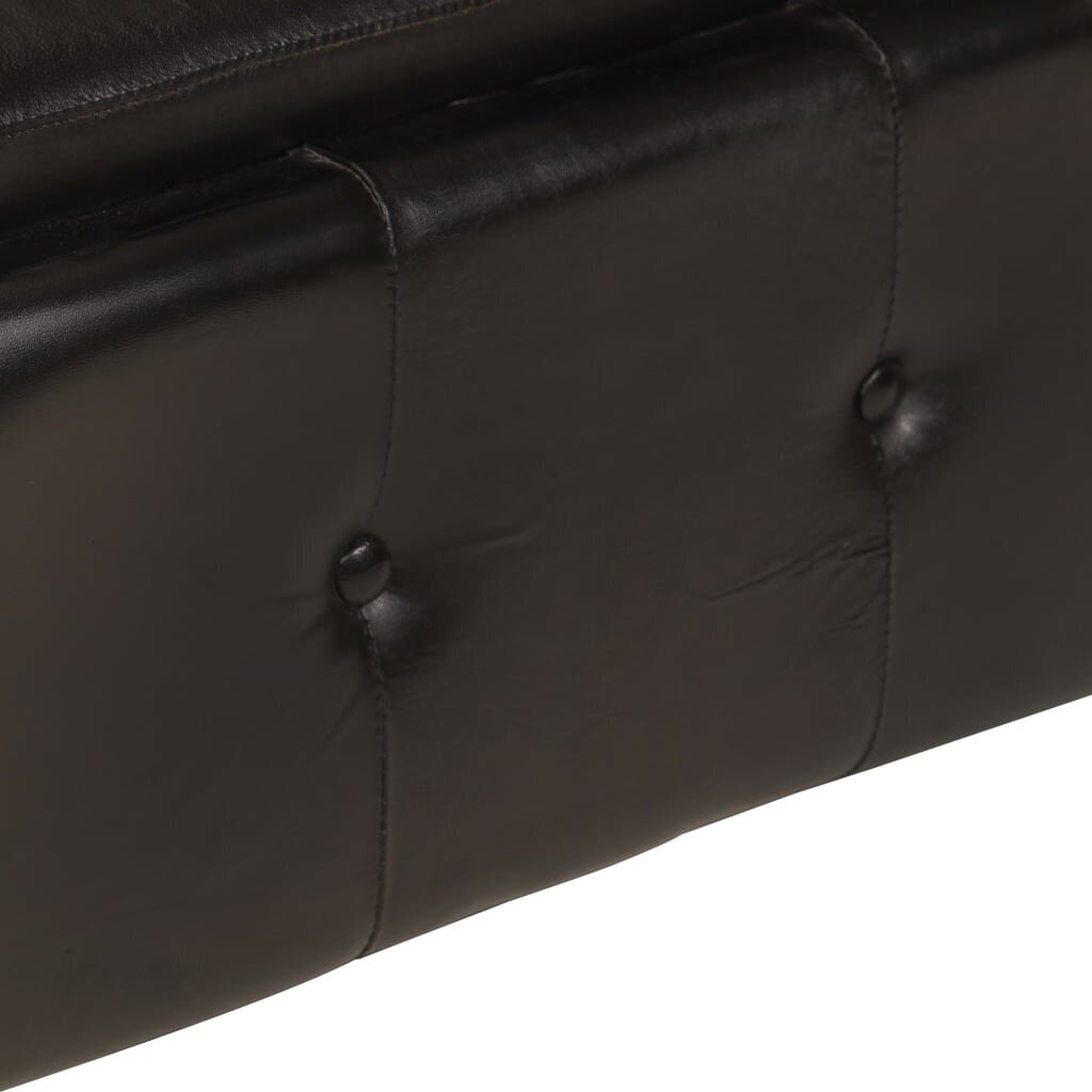 Dvivietė sofa chesterfield, juodos spalvos, tikra oda kaina ir informacija | Sofos | pigu.lt