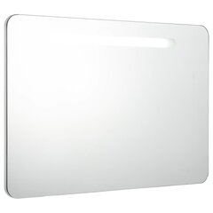 Veidrodinė vonios spintelė su LED apšvietimu, 80x9,5x55 cm цена и информация | Шкафчики для ванной | pigu.lt