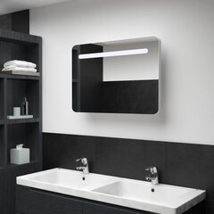 Veidrodinė vonios spintelė su LED apšvietimu, 80x9,5x55 cm цена и информация | Шкафчики для ванной | pigu.lt