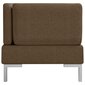 Modulinės kampinės sofos su pagalvėmis, 2vnt., rudos kaina ir informacija | Sofos | pigu.lt