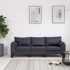 Трехместный тканевый диван, темно-серый цена и информация | Диваны | pigu.lt