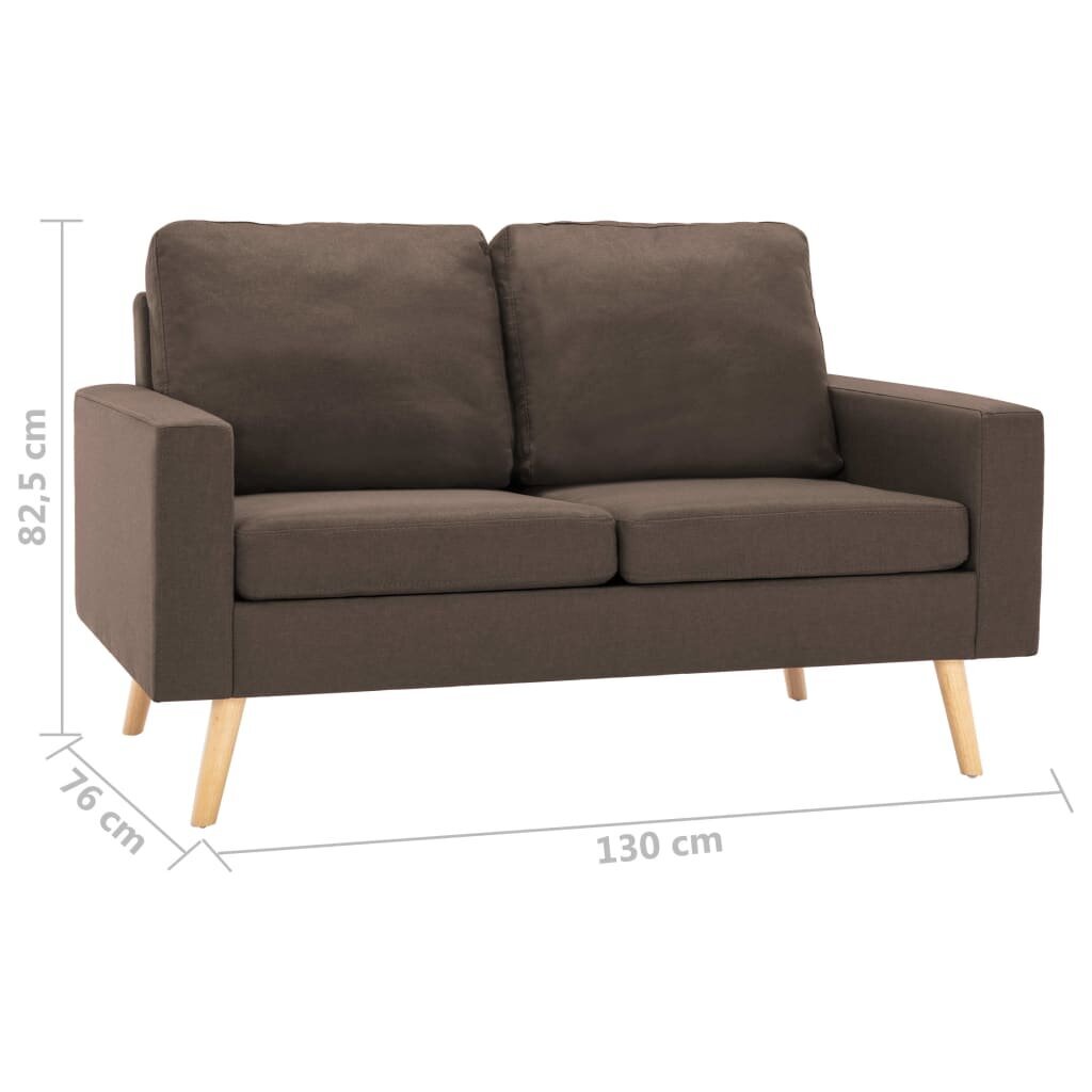 Dvivietė sofa, ruda kaina ir informacija | Sofos | pigu.lt