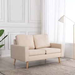 Dvivietė sofa vidaXL, smėlio spalvos kaina ir informacija | Sofos | pigu.lt