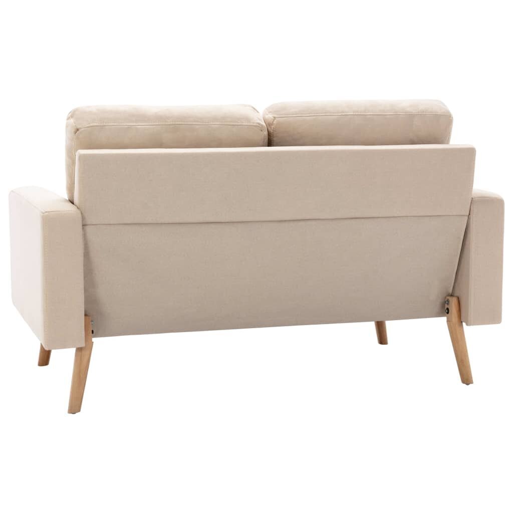 Dvivietė sofa vidaXL, smėlio spalvos цена и информация | Sofos | pigu.lt