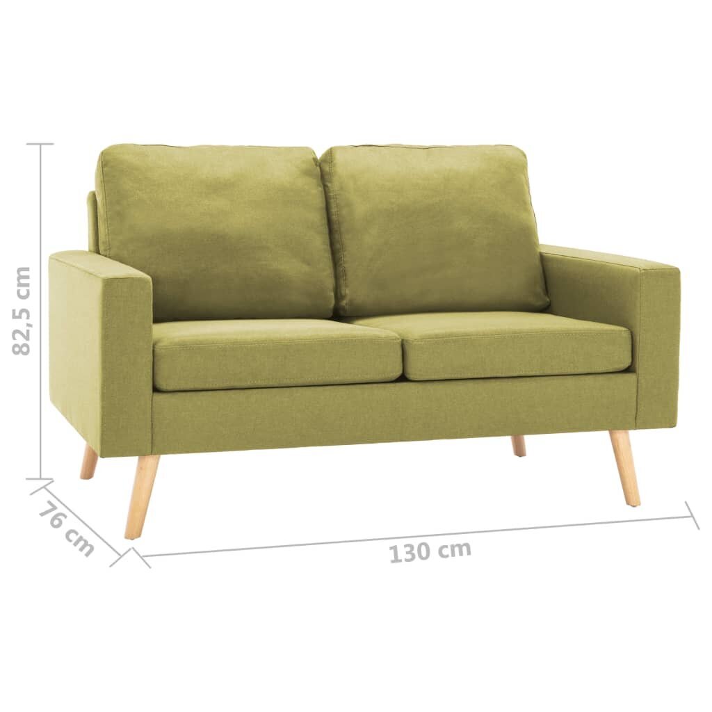 Dvivietė sofa vidaXL, žalia цена и информация | Sofos | pigu.lt