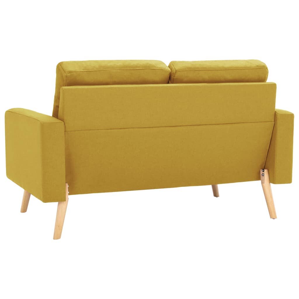 Dvivietė sofa, geltonos spalvos, audinys kaina ir informacija | Sofos | pigu.lt