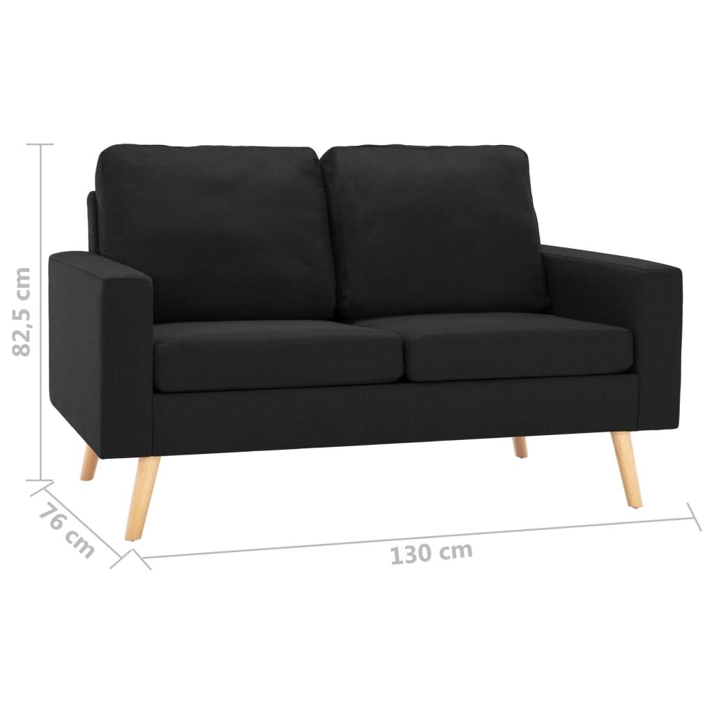 Dvivietė sofa, juoda kaina ir informacija | Sofos | pigu.lt