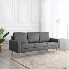 Trivietė sofa, šviesiai pilkos spalvos, audinys цена и информация | Диваны | pigu.lt