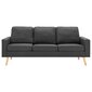 Trivietė sofa, tamsiai pilkos spalvos, audinys kaina ir informacija | Sofos | pigu.lt