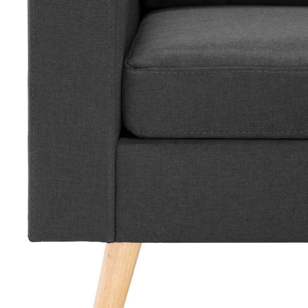 Trivietė sofa, tamsiai pilkos spalvos, audinys kaina ir informacija | Sofos | pigu.lt