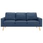 Trivietė sofa, mėlynos spalvos, audinys kaina ir informacija | Sofos | pigu.lt