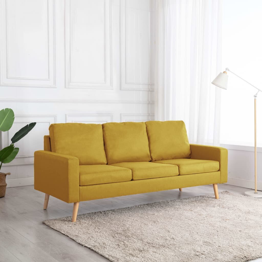 Trivietė sofa, geltona цена и информация | Sofos, sofos-lovos | pigu.lt