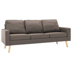 Trivietė sofa, rudos spalvos, audinys цена и информация | Диваны | pigu.lt