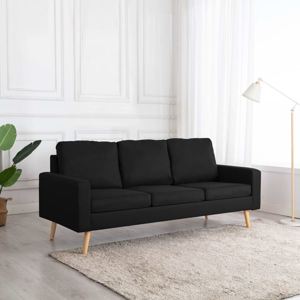 Trivietė sofa, juoda kaina ir informacija | Sofos | pigu.lt