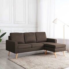 Trivietė sofa su pakoja, ruda kaina ir informacija | Sofos | pigu.lt