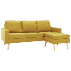 Trivietė sofa su pakoja, geltona kaina ir informacija | Sofos | pigu.lt