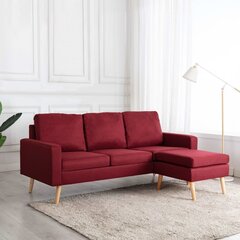 Trivietė sofa su pakoja, raudona kaina ir informacija | Trivietė sofa su pakoja, raudona | pigu.lt
