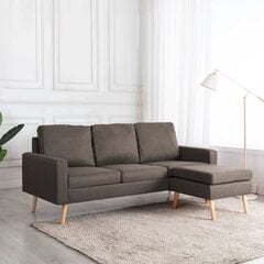 Trivietė sofa su pakoja, ruda kaina ir informacija | Sofos | pigu.lt