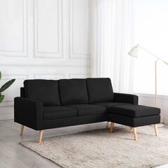 Trivietė sofa su pakoja, juoda kaina ir informacija | Sofos | pigu.lt