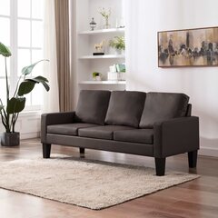Trivietė sofa, ruda kaina ir informacija | Sofos | pigu.lt