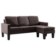 Trivietė sofa su pakoja, ruda kaina ir informacija | Sofos | pigu.lt
