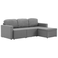 Trivietė modulinė sofa-lova, pilka kaina ir informacija | Sofos | pigu.lt