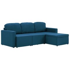 Trivietė modulinė sofa-lova, mėlyna цена и информация | Диваны | pigu.lt